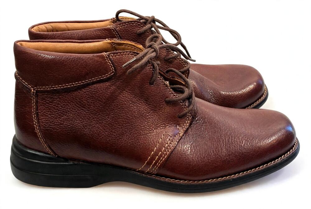 Johnston & Murphy Hunley Chukka Boots Mens 8.5M Brown Leather Sheepskin Lined